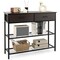 Costway Console Entryway Sofa Table with 2 Drawers for Entrance Living Room Rustic Brown/Walnut
